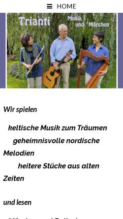 Vorschau der mobilen Webseite www.trianti.de, Trianti : Musik und Märchen [Lunestedt]