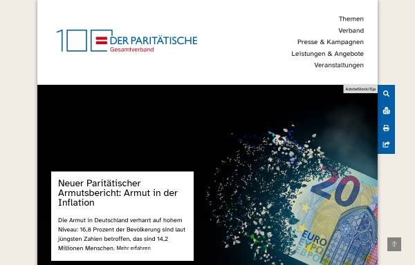 Vorschau von www.der-paritaetische.de, Der Paritätische Wohlfahrtsverband