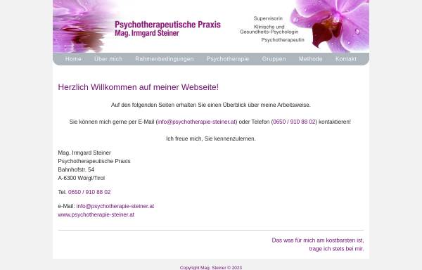 Psychotherapeutische Praxis Mag. Irmgard Steiner