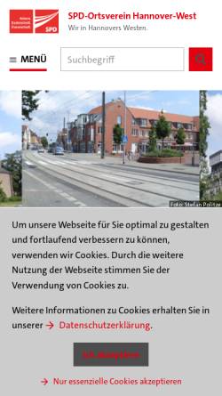 Vorschau der mobilen Webseite spd-hannover-west.de, SPD-Ortsverein Hannover - West