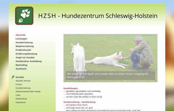 Vorschau von www.hundezentrum-schleswig-holstein.de, Hundezentrum Schleswig-Holstein, Thomas Schwerdtfeger
