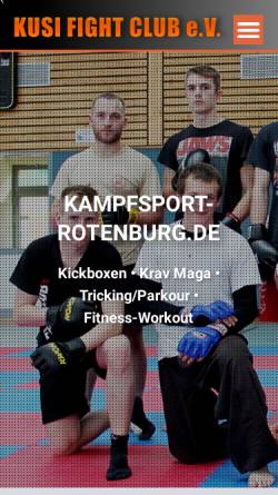 Vorschau der mobilen Webseite kampfsport-rotenburg.de, Kusi FightClub Rotenburg e.V.