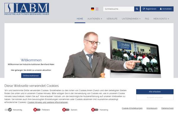 Vorschau von www.iabm.de, Industrie Auktionen Bernhard Maier