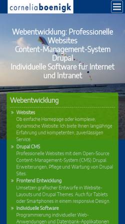 Vorschau der mobilen Webseite cornelia-boenigk.de, Cornelia Boenigk