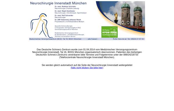 Vorschau von www.deutschesschmerzzentrum.de, DeutschesSchmerzZentrum München GmbH