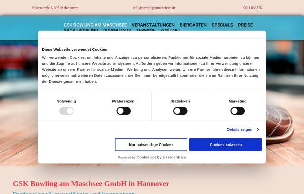 Vorschau von www.bowlingammaschsee.de, GSK Bowling am Maschsee GmbH