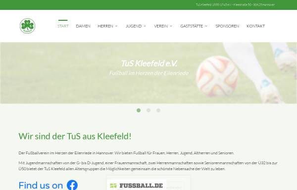 Vorschau von www.tus-kleefeld.de, TuS Kleefeld Hannover e.V.