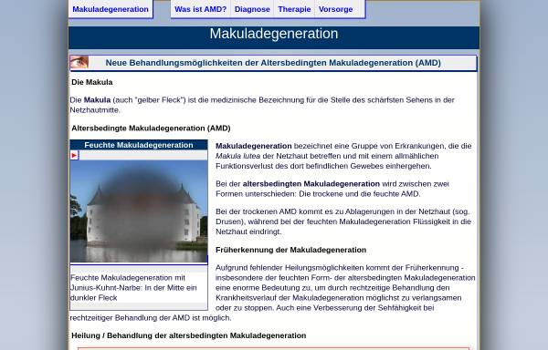 Vorschau von www.amd-fruehdiagnose.de, Altersbedingte Makuladegeneration (AMD)