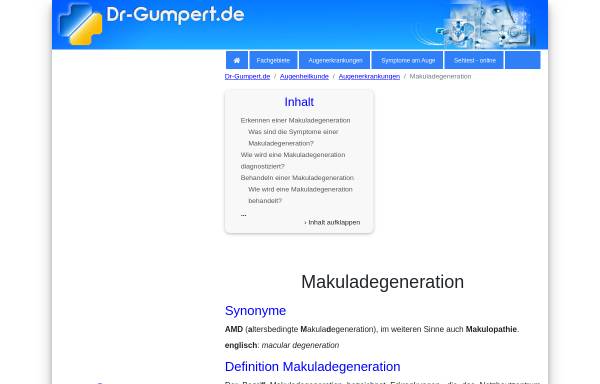 Vorschau von www.dr-gumpert.de, Dr. Gumpert: Makuladegeneration