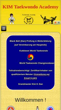 Vorschau der mobilen Webseite www.kimtkd.de, Kampf-Sportschule KIM