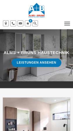 Vorschau der mobilen Webseite www.alms-bruns.de, Alms + Bruns Haustechnik GmbH