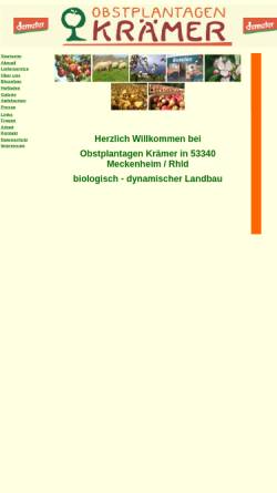 Vorschau der mobilen Webseite www.biokraemer.de, Obstplantagen Krämer
