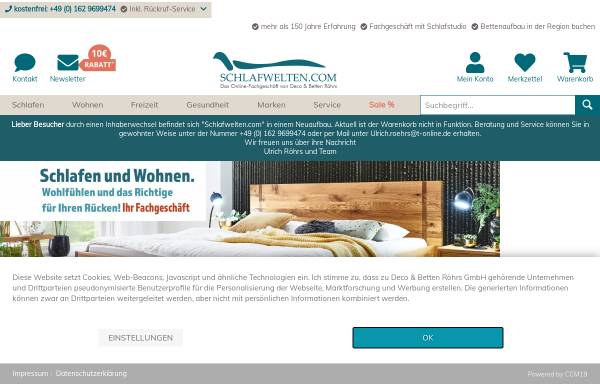 Vorschau von www.schlafwelten.com, Bettenhaus Röhrs