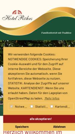 Vorschau der mobilen Webseite www.hotel-roehrs.de, Hotel Röhrs