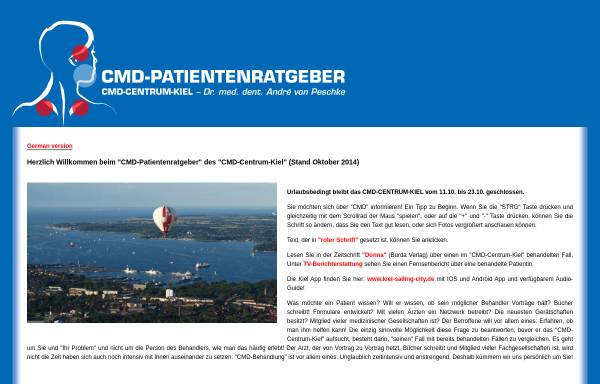 Vorschau von www.cmd-centrum-kiel.de, CMD Spezialist Dr. med. dent. André von Peschke
