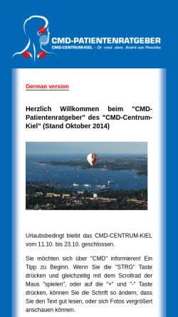 Vorschau der mobilen Webseite www.cmd-centrum-kiel.de, CMD Spezialist Dr. med. dent. André von Peschke
