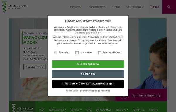 Vorschau von www.paracelsus-kliniken.de, Paracelsus-Klinik Adorf und Schöneck
