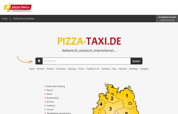 Vorschau von www.pizza-taxi.de, Pizza Taxi