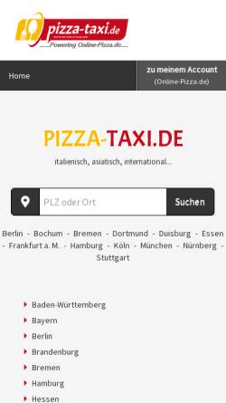 Vorschau der mobilen Webseite www.pizza-taxi.de, Pizza Taxi