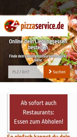 Vorschau der mobilen Webseite www.pizzaservice.de, Pizzaservice.de