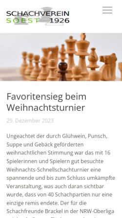 Vorschau der mobilen Webseite schach-soest.de, Schachverein Soest 1926