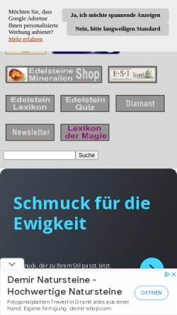 Vorschau der mobilen Webseite www.karrer-edelsteine.de, Karrer Edelsteine