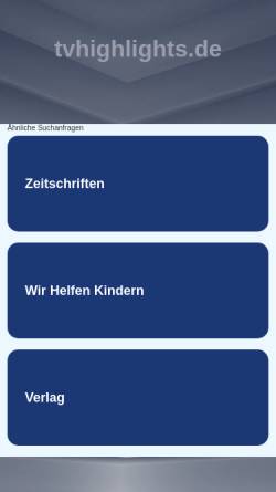 Vorschau der mobilen Webseite www.tvhighlights.de, Medien Publikations- und Werbegesellschaft mbH