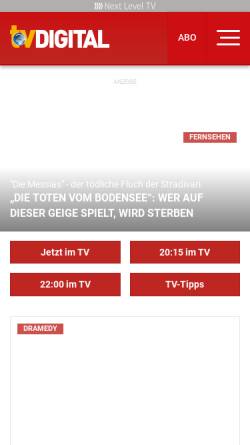 Vorschau der mobilen Webseite www.tvdigital.de, TV Digital