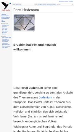 Vorschau der mobilen Webseite de.pluspedia.org, Portal Judentum