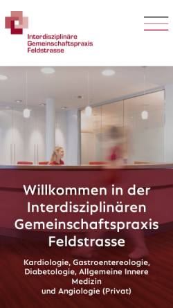 Vorschau der mobilen Webseite www.praxis-feldstrasse.de, Interdisziplinäre Gemeinschaftspraxis Feldstrasse