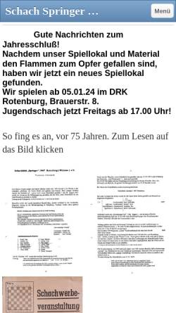 Vorschau der mobilen Webseite springer-rotenburg.jimdo.com, Schachklub Springer 1947 Rotenburg (Wümme) e.V.