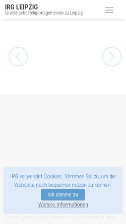 Vorschau der mobilen Webseite www.irg-leipzig.de, Israelitische Religionsgemeinde Leipzig