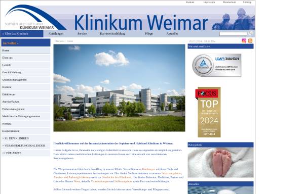 Vorschau von www.klinikum-weimar.de, Sophien- und Hufelandklinikum Weimar