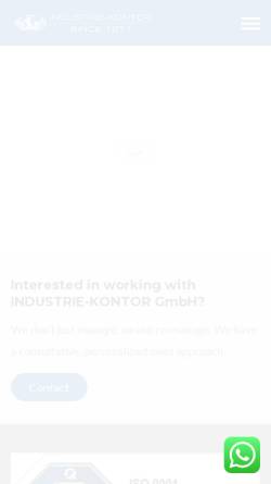 Vorschau der mobilen Webseite industrie-kontor.com, Industrie-Kontor GmbH