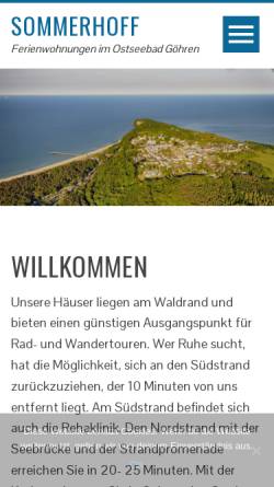 Vorschau der mobilen Webseite www.goehren-inselurlaub.de, Ferienwohnungen Familie Sommerhoff