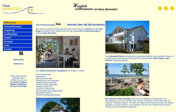 Vorschau von www.haus-bernstein.de, Ferienwohnungen Haus Bernstein