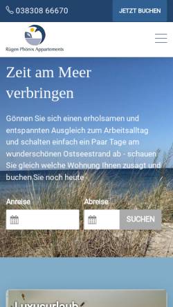 Vorschau der mobilen Webseite www.goehren-abc.de, Phönix Appartements