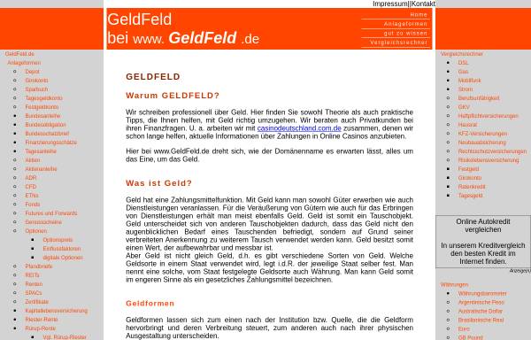 Vorschau von www.geldfeld.de, Geldfeld.de