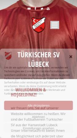 Vorschau der mobilen Webseite www.tsv-luebeck.com, Türkischer SV Lübeck e.V. von 1982