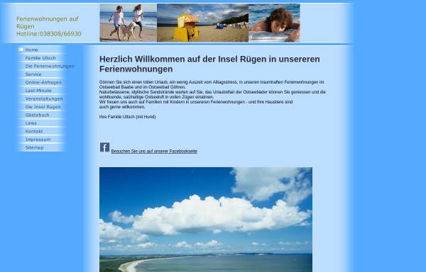 Vorschau von www.ferien-wohnung-ruegen.com, Ferienwohnungen Familie Ultsch