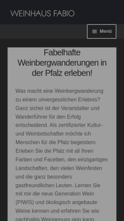 Vorschau der mobilen Webseite www.fabiowein.de, Weinhaus Fabio, Inh. Bernd Eck