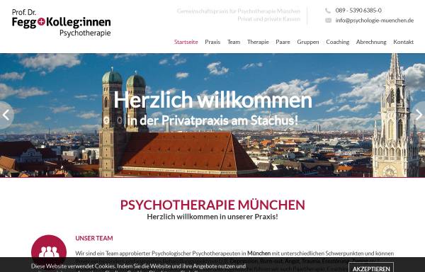 Vorschau von www.psychologie-muenchen.de, Praxis für Psychotherapie München Prof. Dr. Fegg & Kollegen