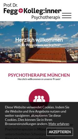 Vorschau der mobilen Webseite www.psychologie-muenchen.de, Praxis für Psychotherapie München Prof. Dr. Fegg & Kollegen
