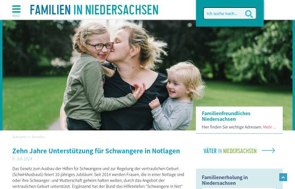 Vorschau von www.familien-mit-zukunft.de, FiN -Familien in Niedersachsen - Niedersächsisches Ministerium für Soziales, Frauen, Familie, Gesundheit und Integration