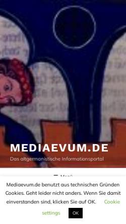 Vorschau der mobilen Webseite www.mediaevum.de, Mediävistik/Altgermanistik im Internet