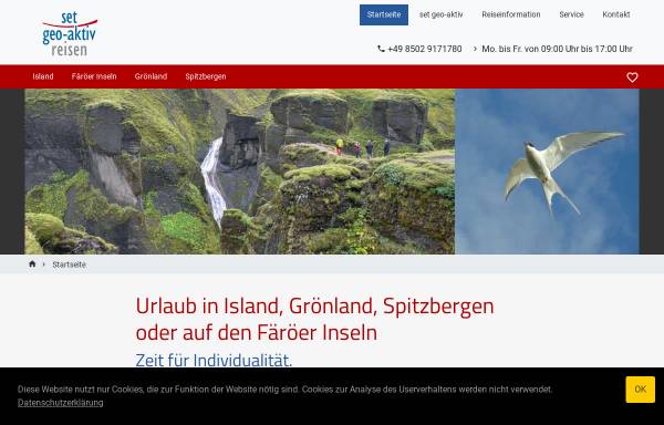 Vorschau von www.islandreisen-islandurlaub.de, Set geo-aktiv reisen GmbH