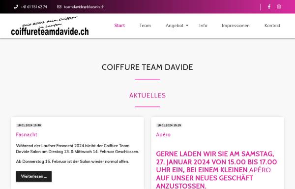 Vorschau von www.coiffureteamdavide.ch, Coiffure Team Davide