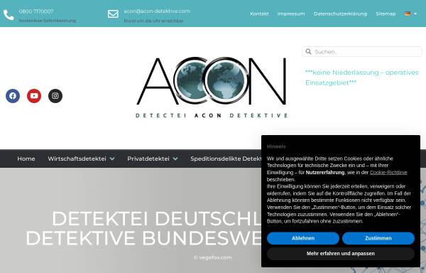 Vorschau von privatdetektiv-muenchen.com, Detectei Acon Detektive Idel GmbH