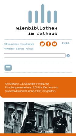 Vorschau der mobilen Webseite www.wienbibliothek.at, Wiener Stadt- und Landesbibliothek
