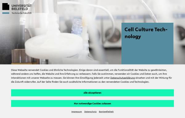 Vorschau von www.cellculturetechnology.de, AG Zellkulturtechnik